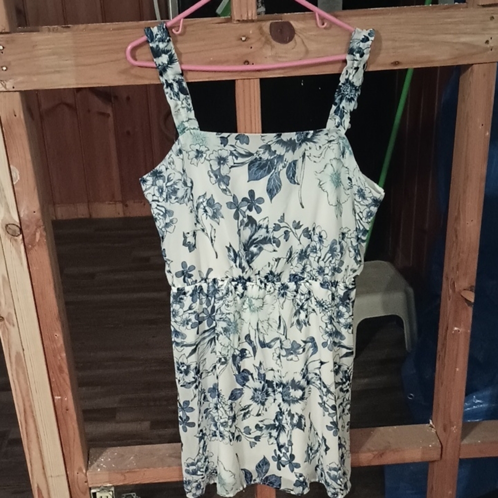 Maurices Blue and White Floral Dress
